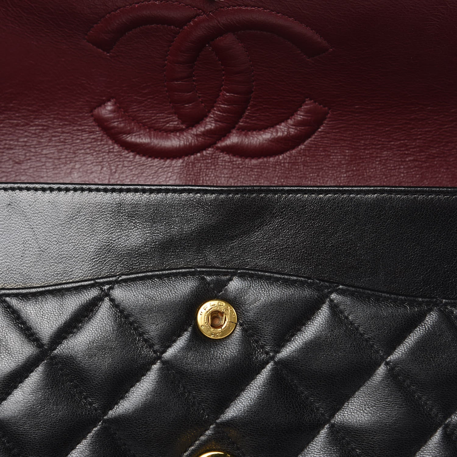 Chanel Lambskin Quilted Medium Double Flap Black 14 of 15
