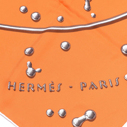 Hermes Silk Vif Argent Scarf 90 Orange 2 of 4