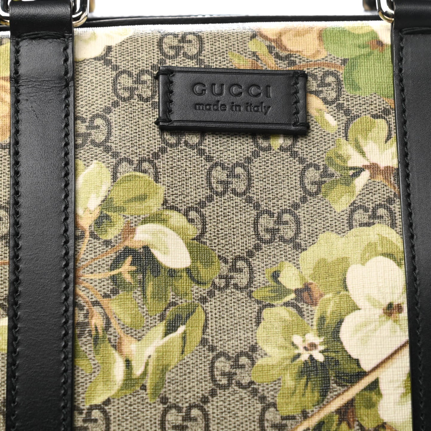 GG Supreme Monogram Blooms Medium Duffle Beige New Military Black