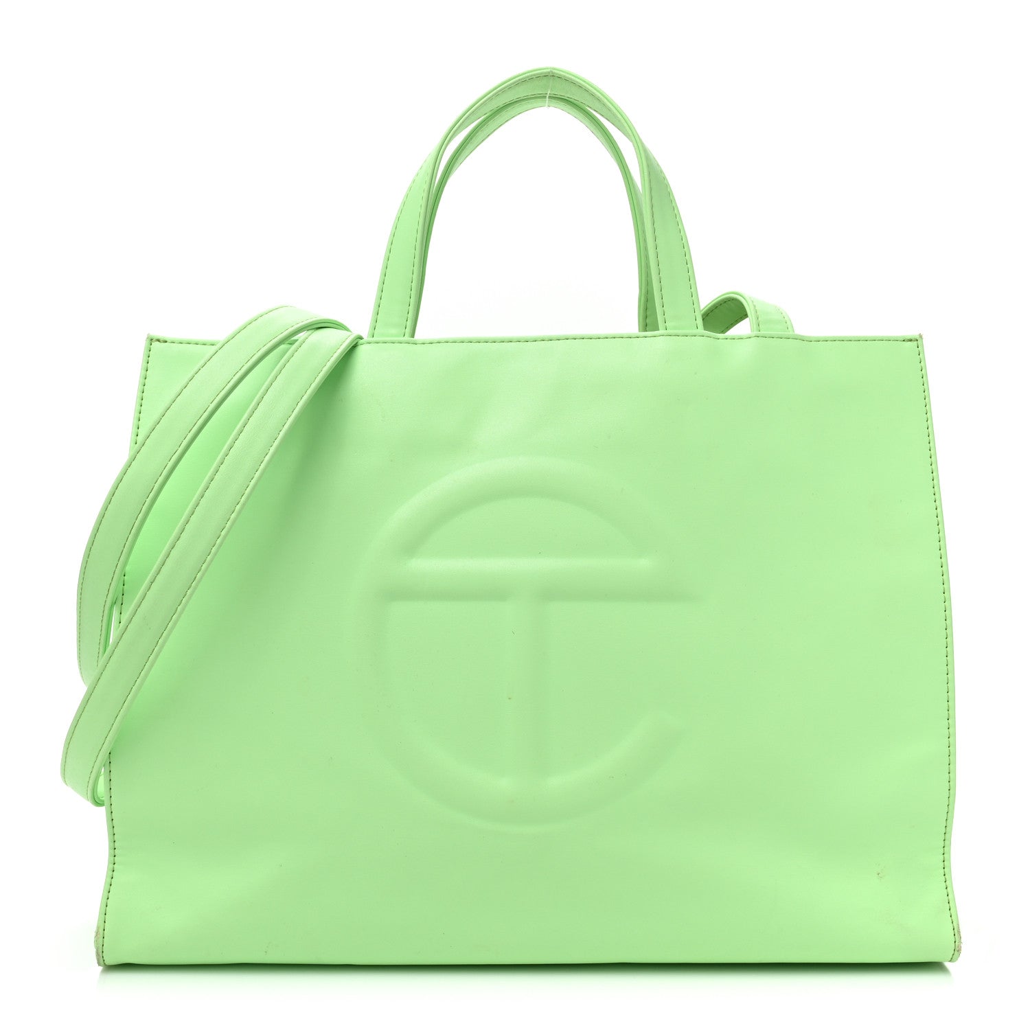 Telfar Vegan Leather Medium Shopping Bag Double Mint 1 of 17