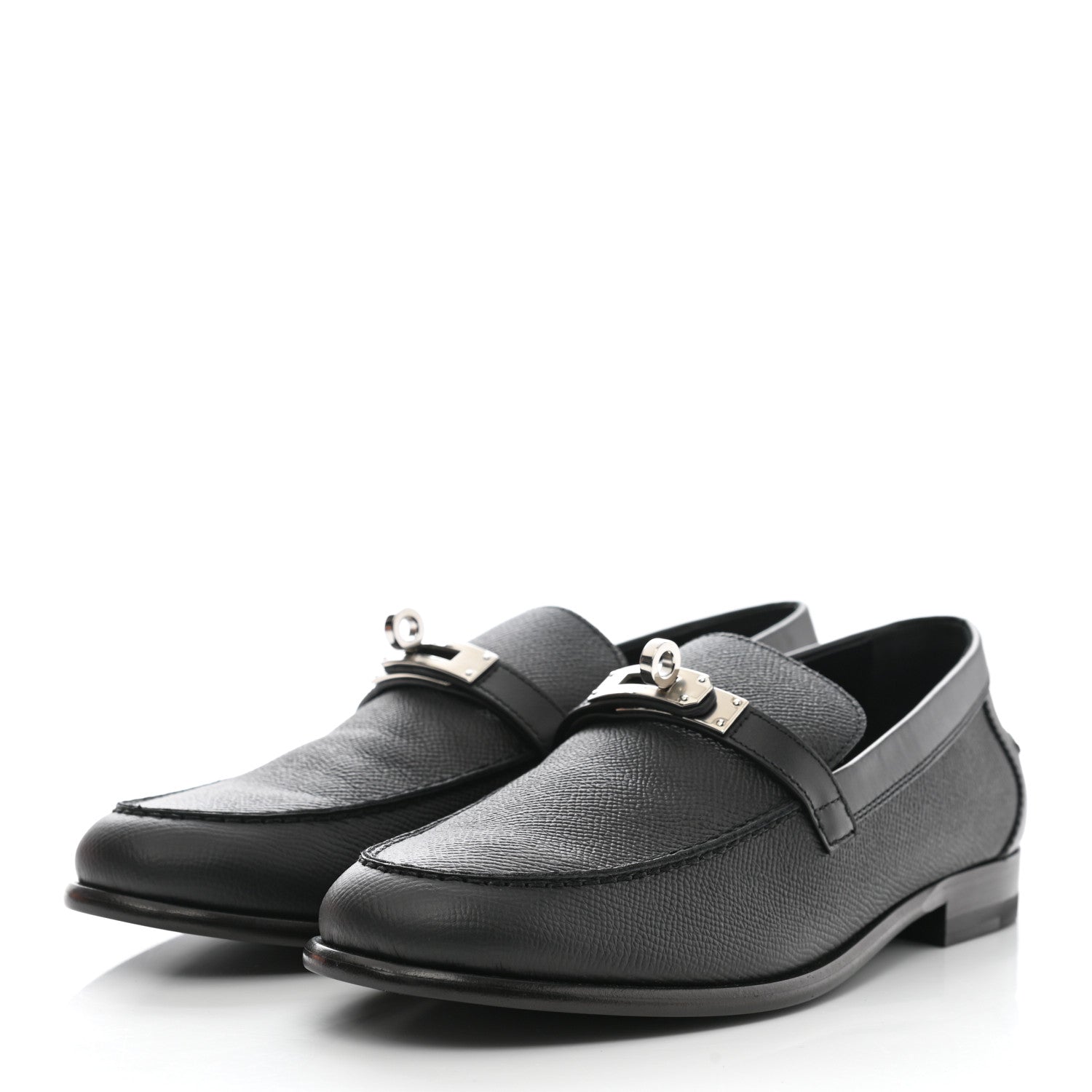 Hermes Epsom Womens Destin Loafer 38.5 Black 3 of 9