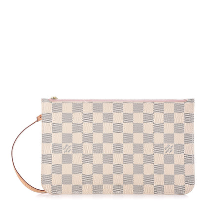 Louis Vuitton Damier Azur Neverfull MM GM Pochette Rose Ballerine 1 of 9