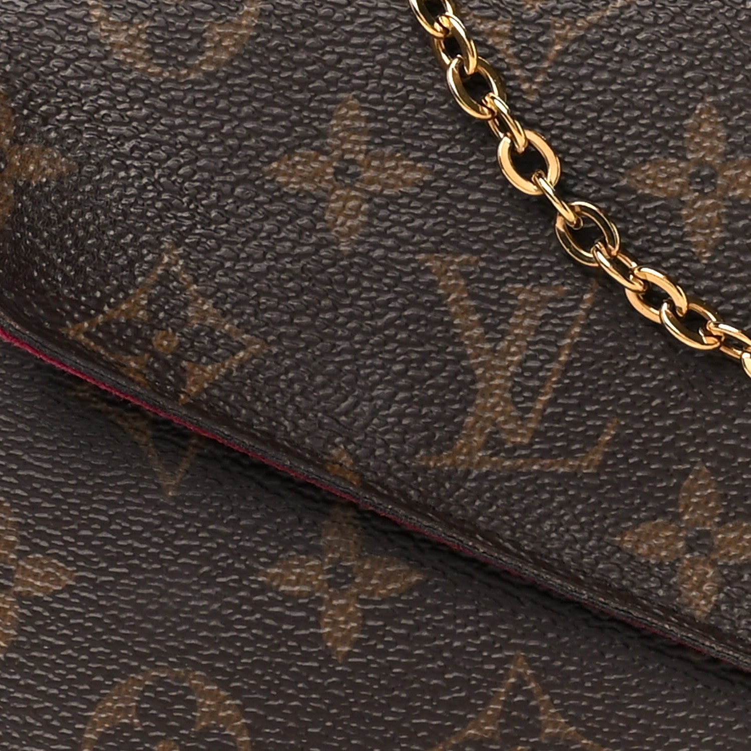 Louis Vuitton Monogram Pochette Felicie Chain Wallet Fuchsia 13 of 15