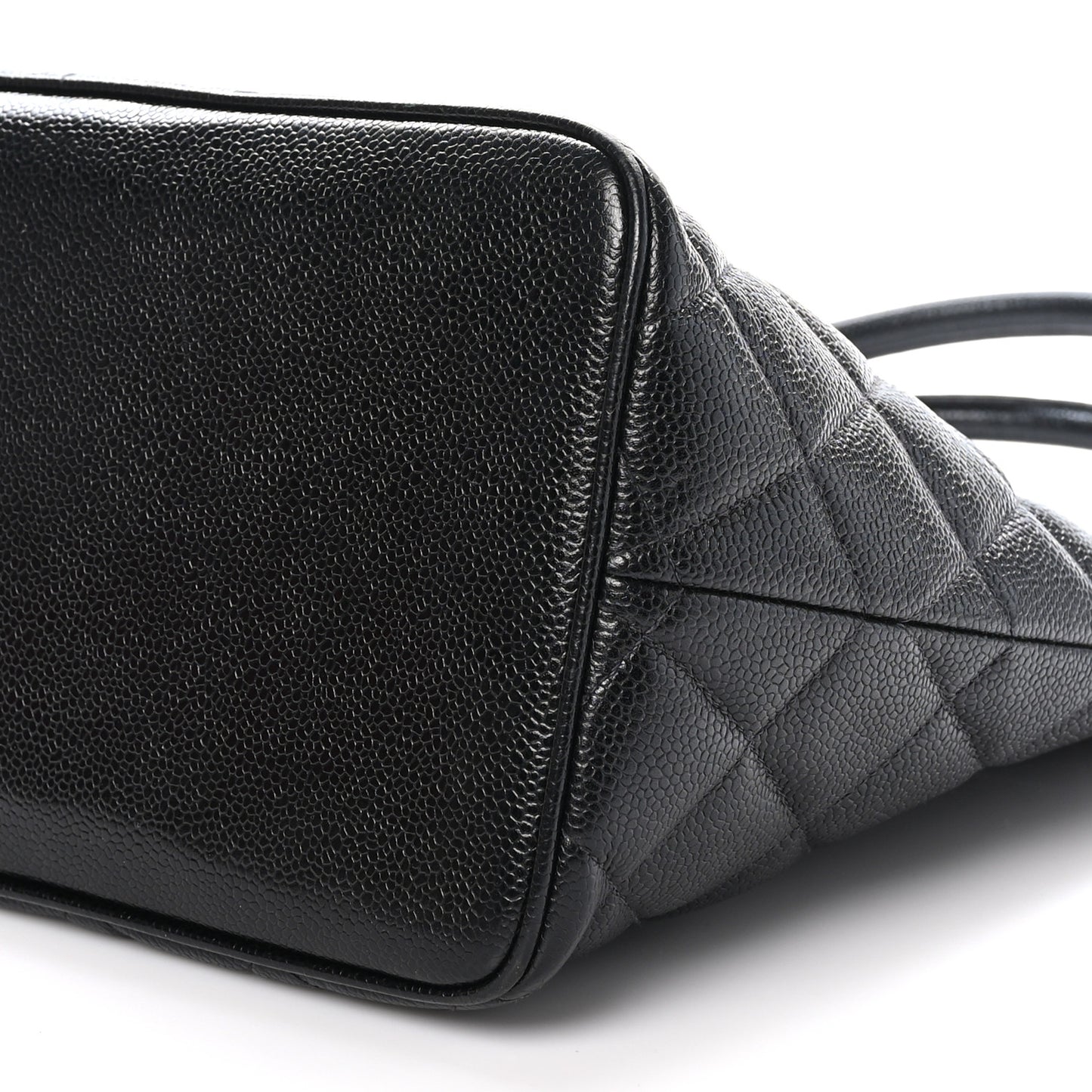 Caviar Quilted Medallion Tote Black