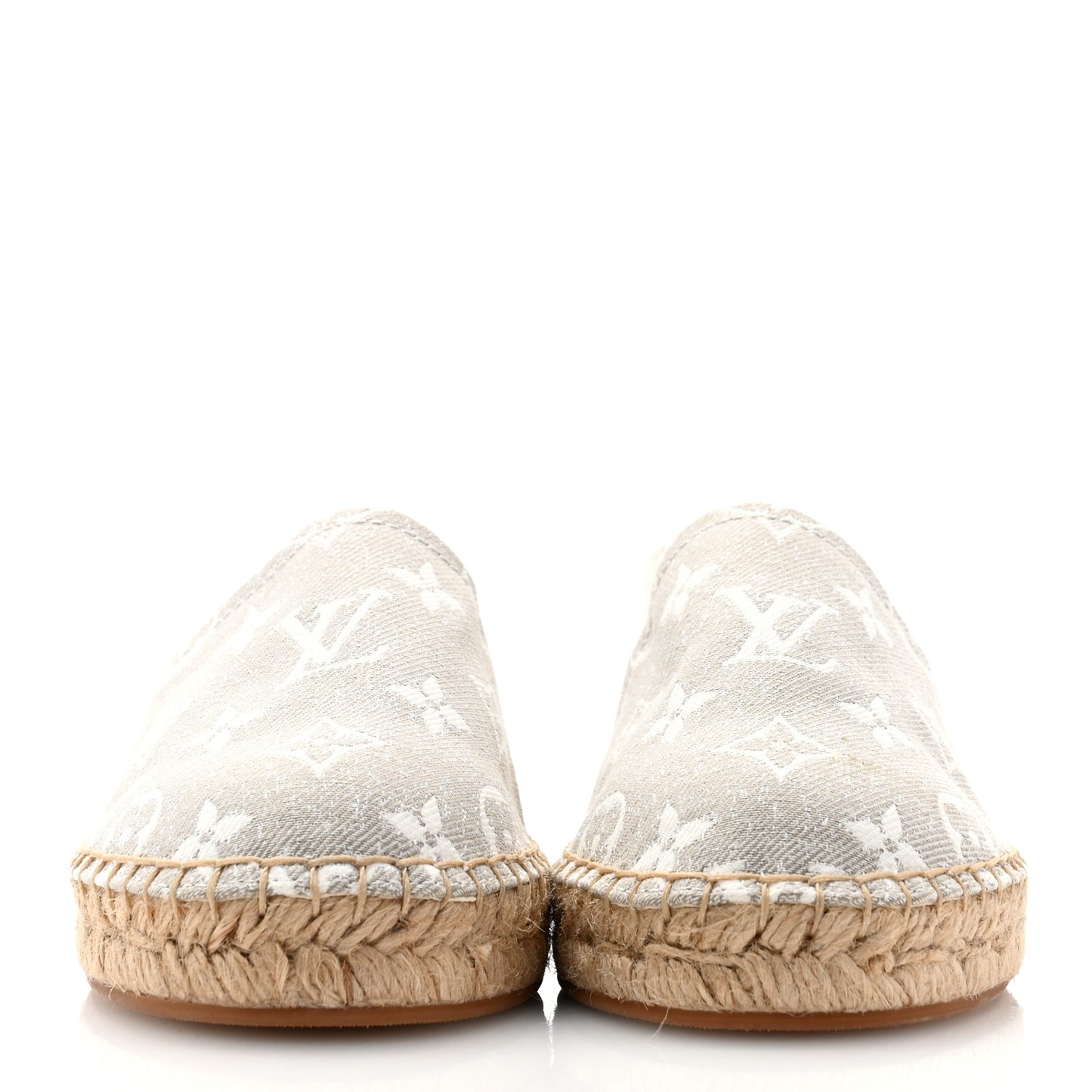 Monogram Denim Starboard Espadrille Flats 36 Grey