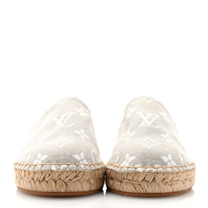 Louis Vuitton Monogram Denim Starboard Espadrille Flats 36 Grey 2 of 9