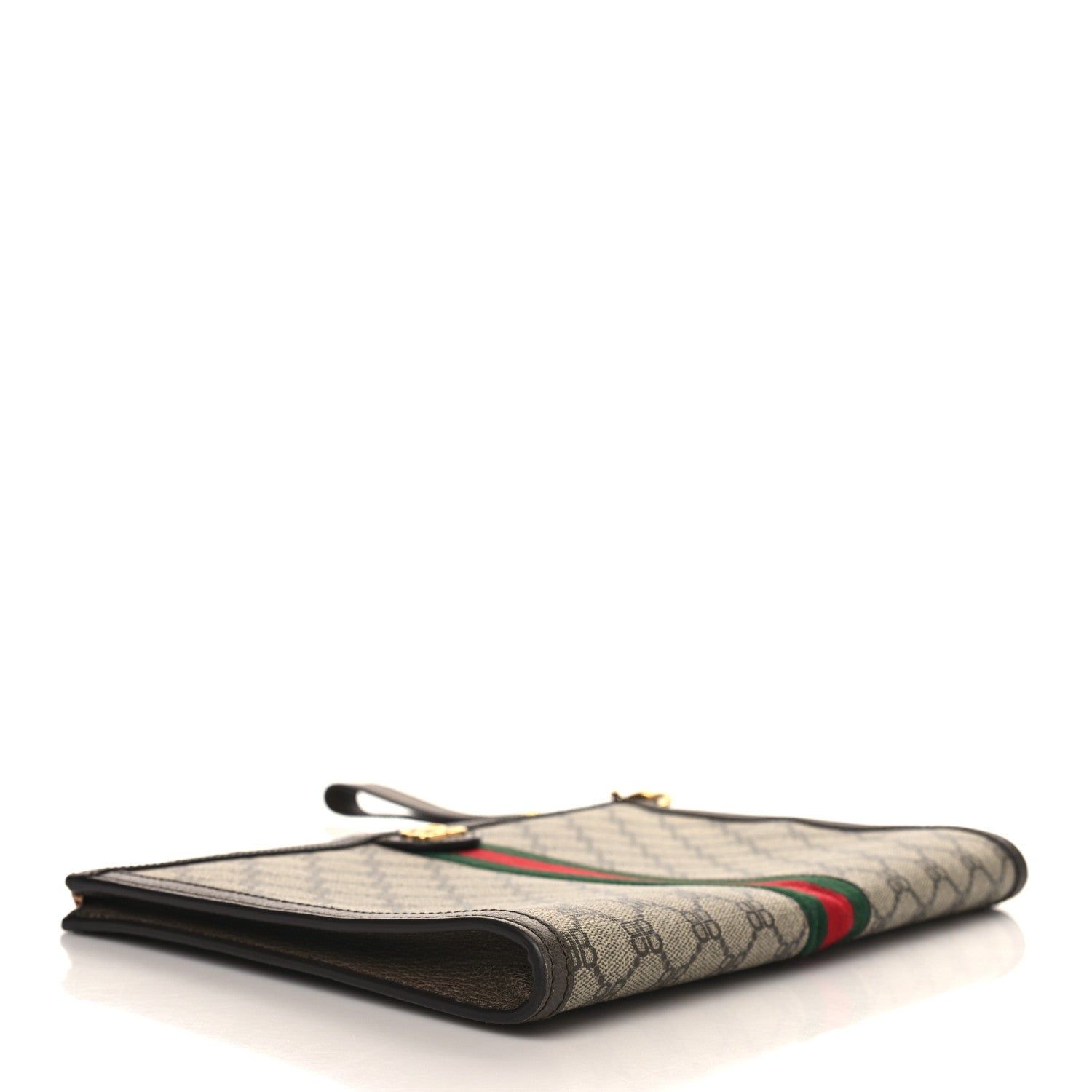Gucci X BALENCIAGA BB Supreme Monogram Web Ophidia Wristlet Beige New Acero 4 of 7