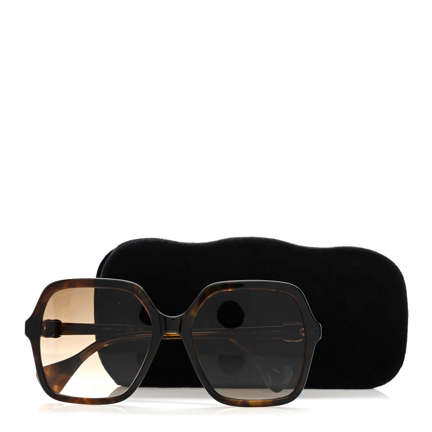 Gucci Acetate Oversize Rectangle Frame GG1072SA Sunglasses Shiny Solid Tortoise 7 of 7