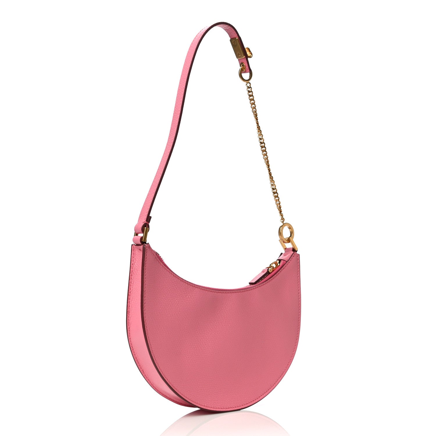 Valentino Garavani Grainy Calfskin Mini Vlogo Hobo Bag Flamingo Pink 2 of 8