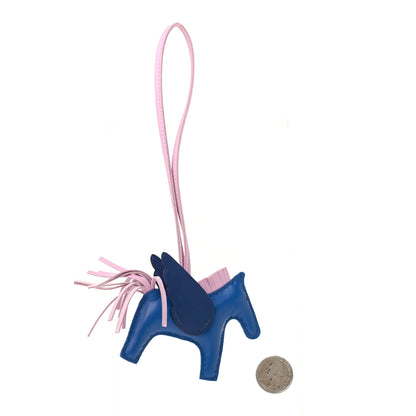 Hermes Milo Lambskin Grigri Rodeo Pegase Horse Bag Charm PM Bleu France Mauve Sylvestre Bleu Saphir 2 of 5
