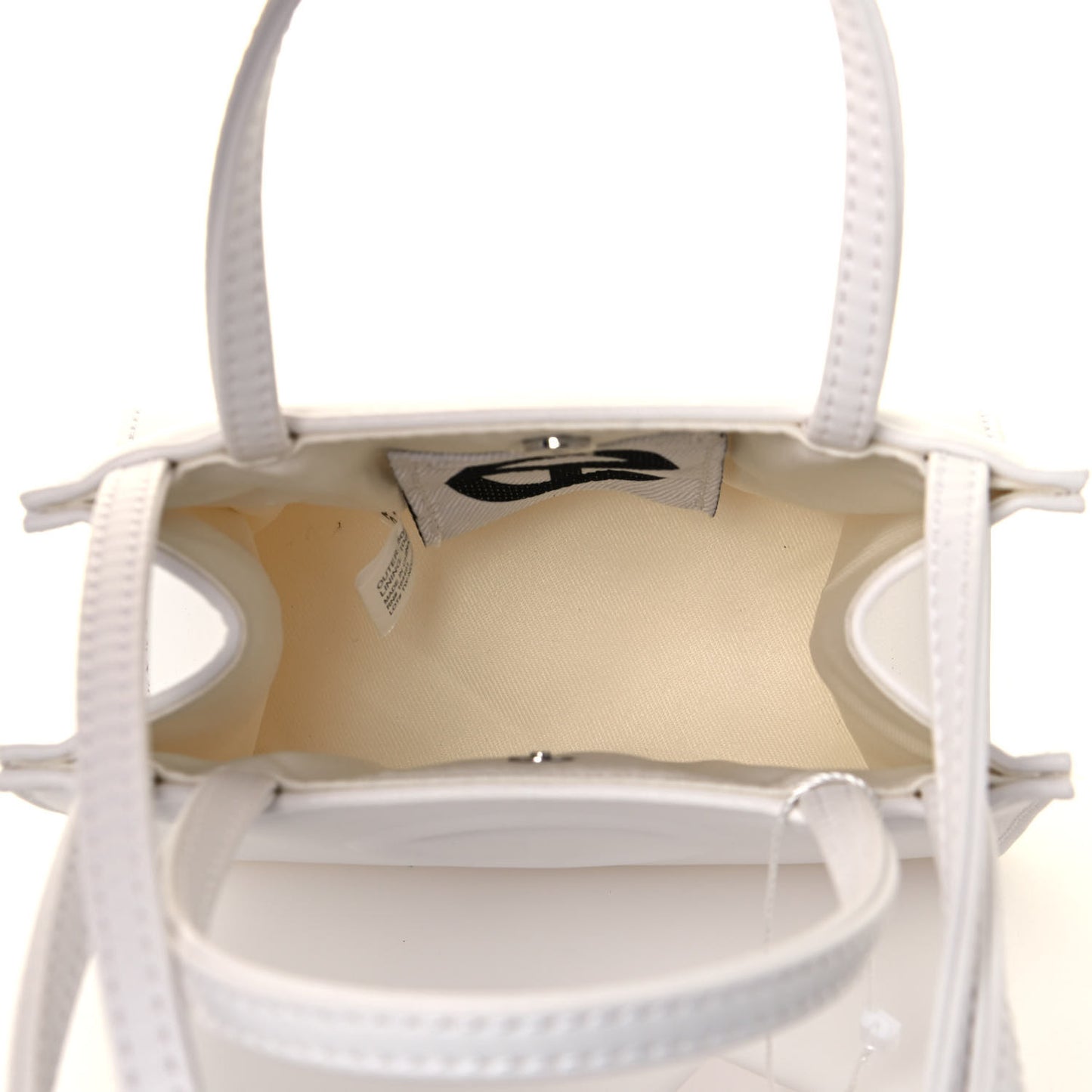 Vegan Leather Small Shopping Bag White