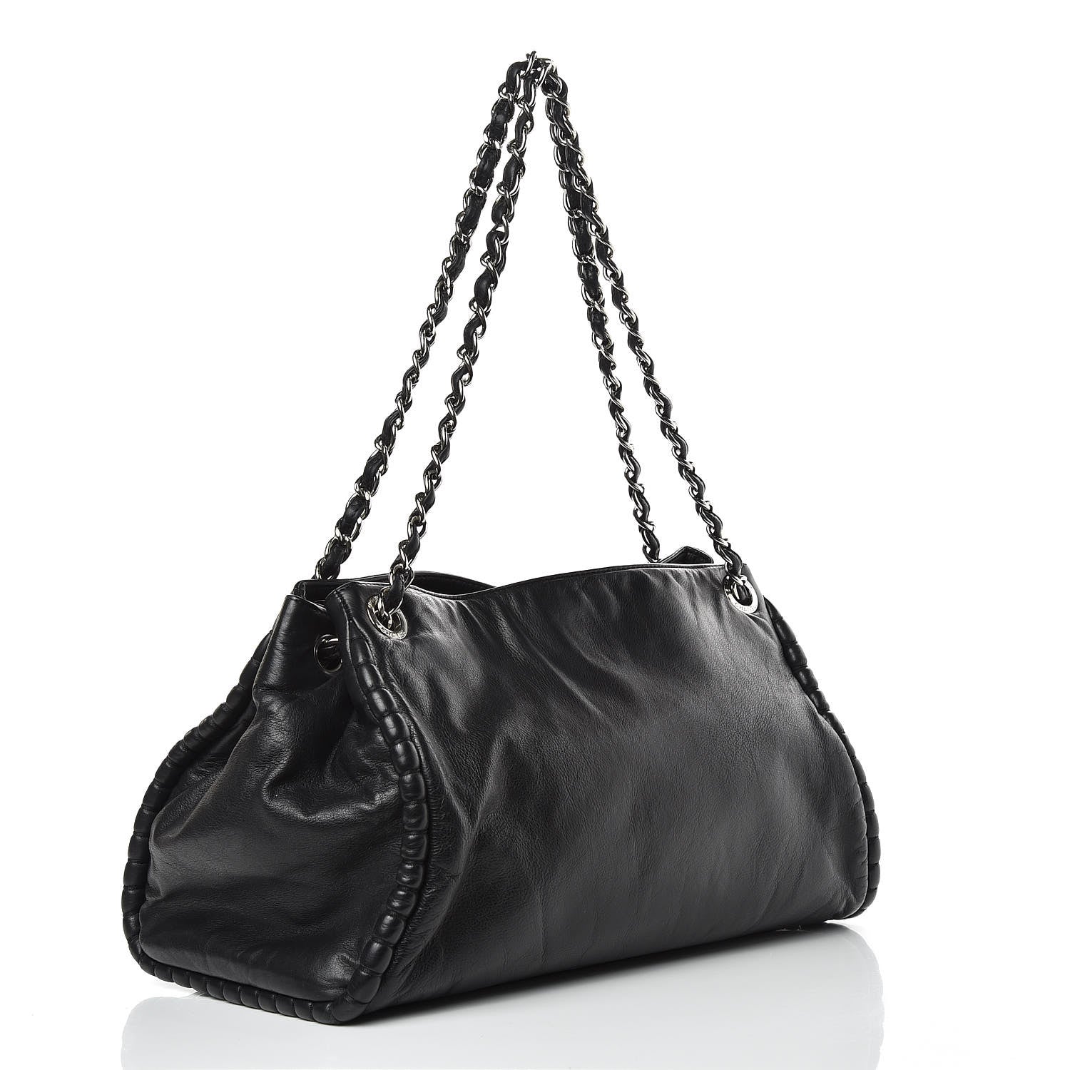 Chanel Calfskin Coco Bengal Open Accordion Tote Black 3 of 13