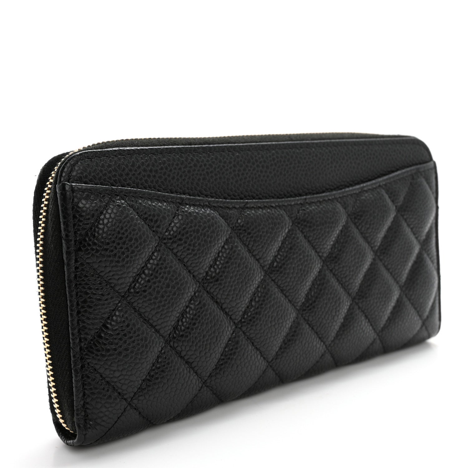 Chanel Caviar Quilted Large Gusset Zip Around Wallet Black 3 of 12