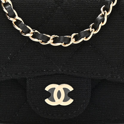 Chanel Jersey Quilted Flap Chain Waist Bag Black 8 of 12
