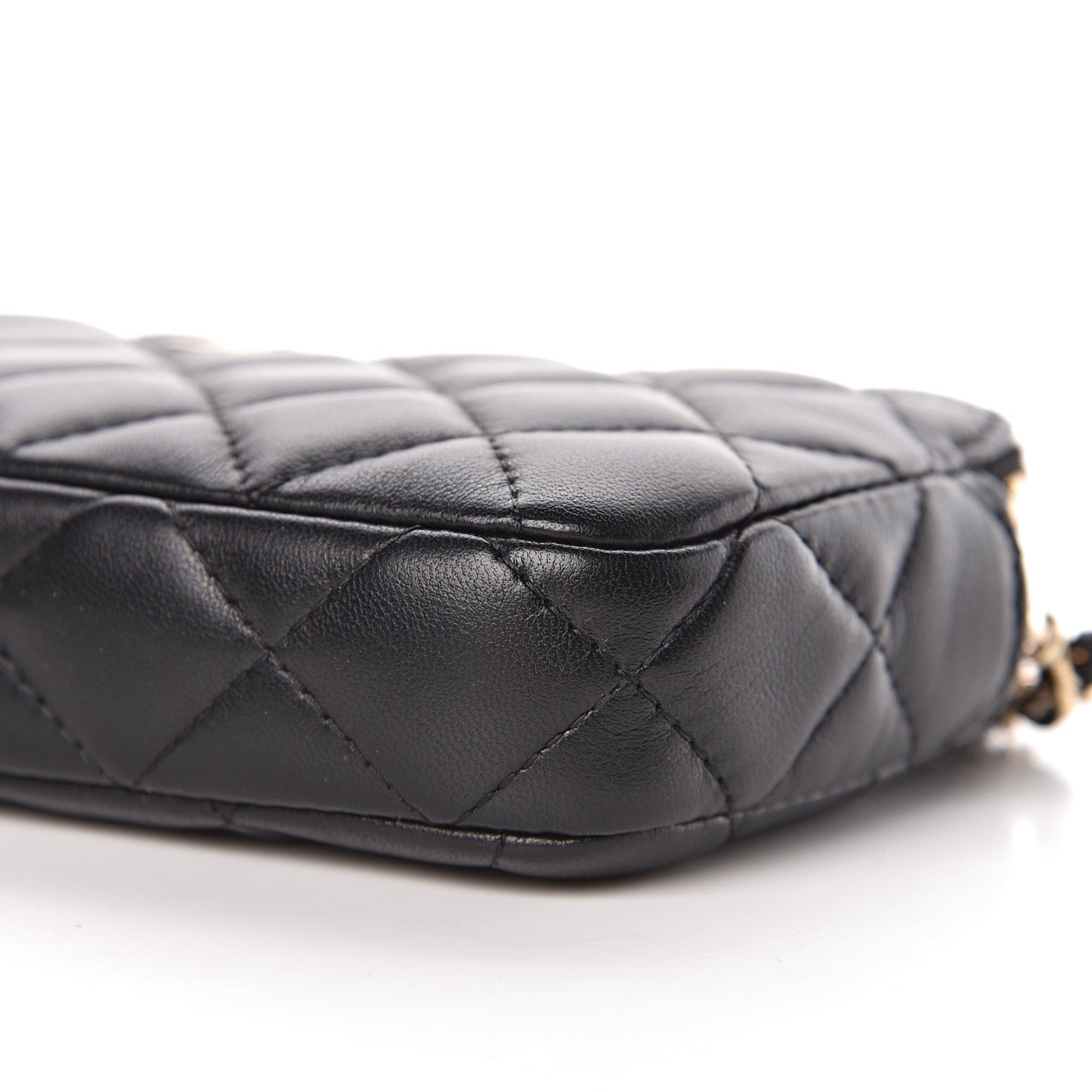 Chanel Lambskin Quilted Small Clutch With Chain Black 16 of 17