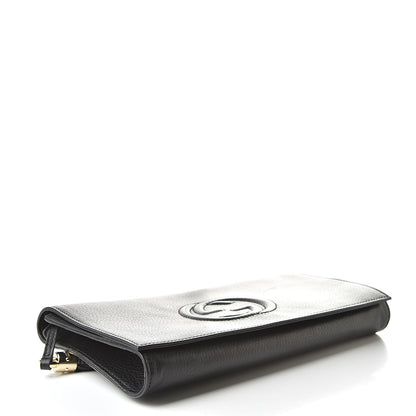 Gucci Pebbled Calfskin Medium Soho Clutch Black 4 of 9