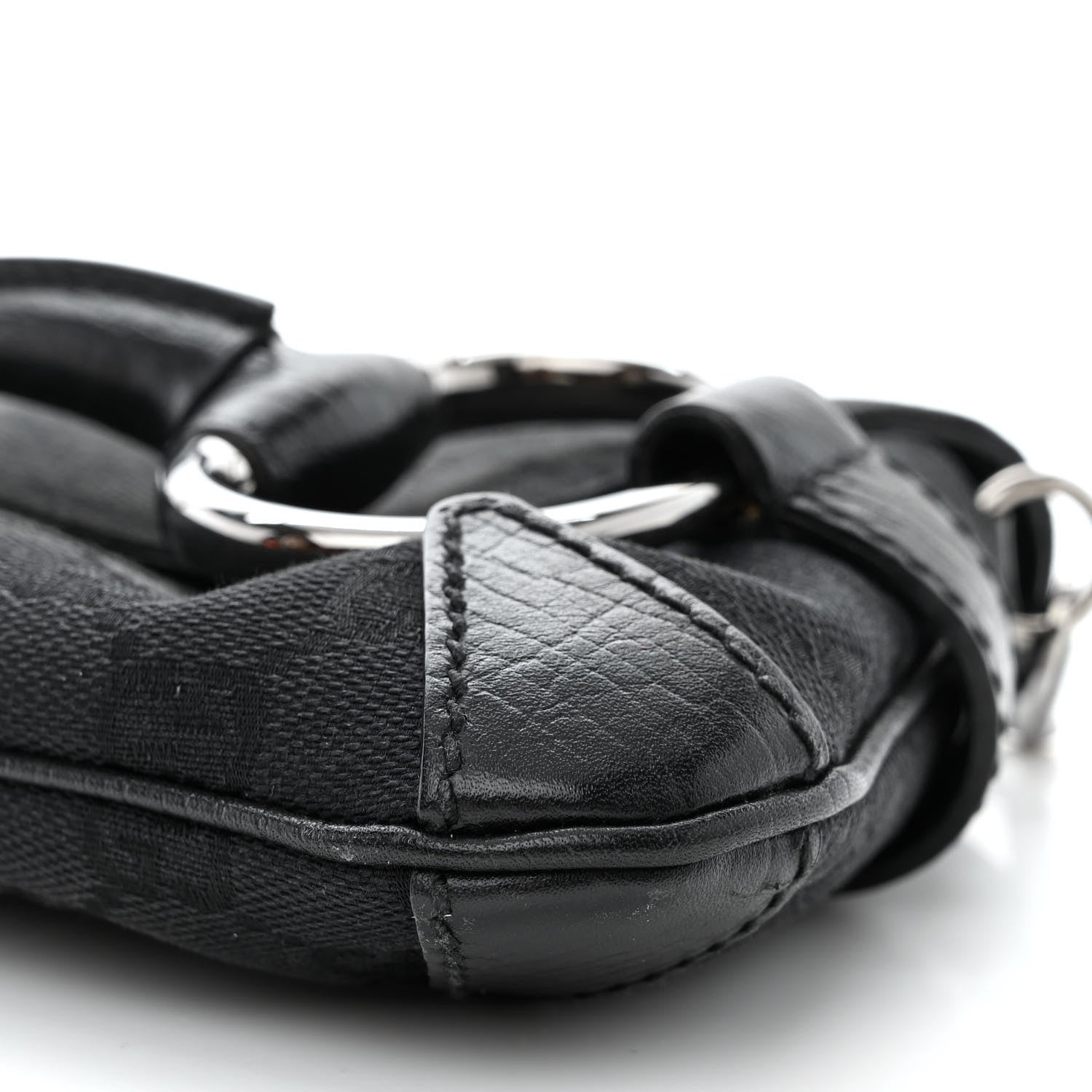 Gucci Monogram Horsebit Chain Clutch Black 10 of 11