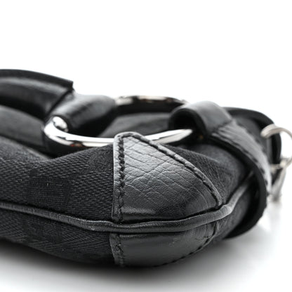 Gucci Monogram Horsebit Chain Clutch Black 10 of 11