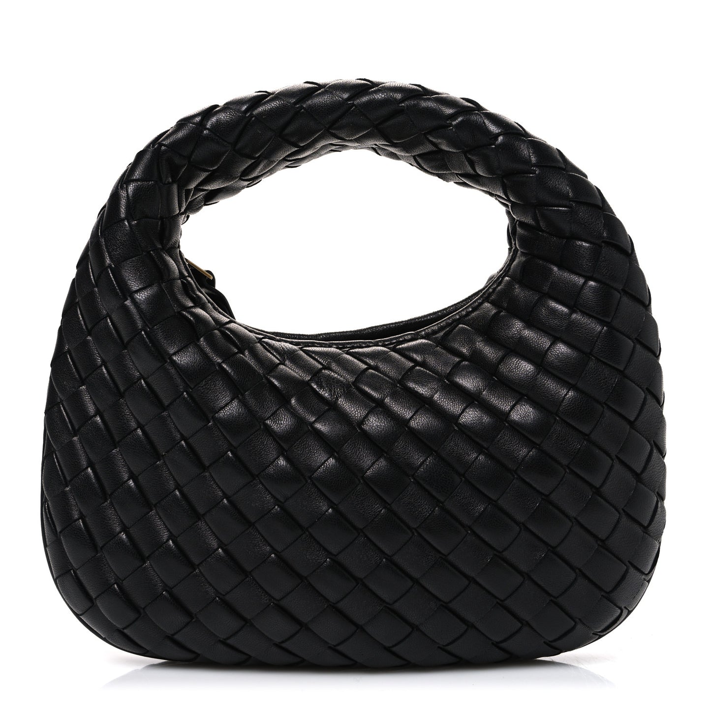 Nappa Intrecciato Baby Veneta Hobo Black