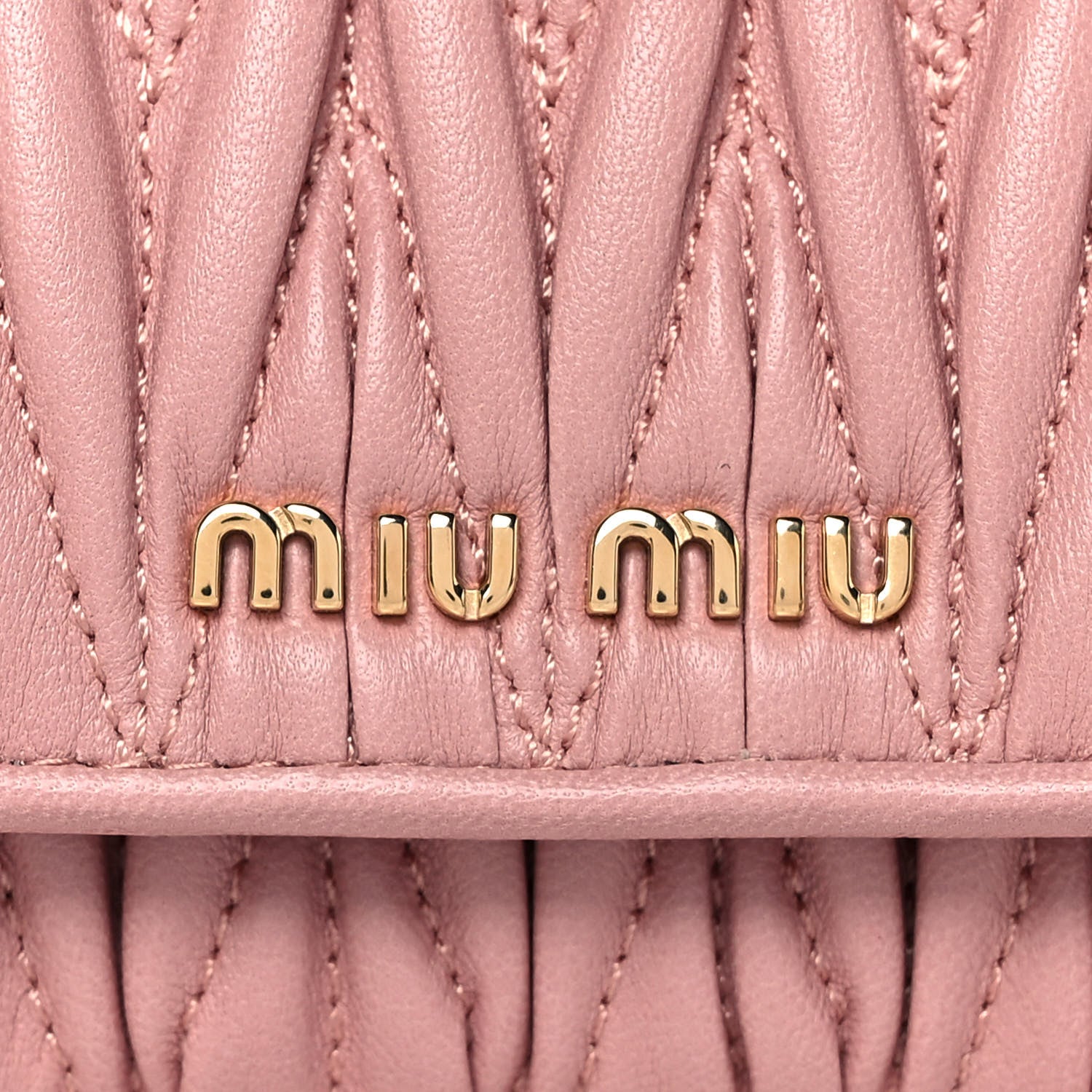 Miu Miu Nappa Matelasse Wallet On Chain Orchidea 8 of 13