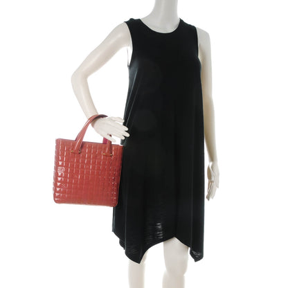 Chanel Patent Chocolate Bar Quilted Tote Pink 2 of 10