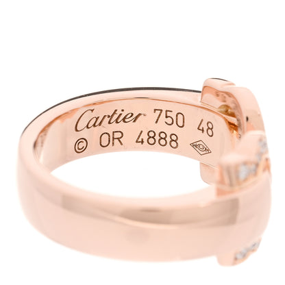 Cartier 18K Pink Gold Diamond C De Cartier Ring 48 4.5 4 of 5