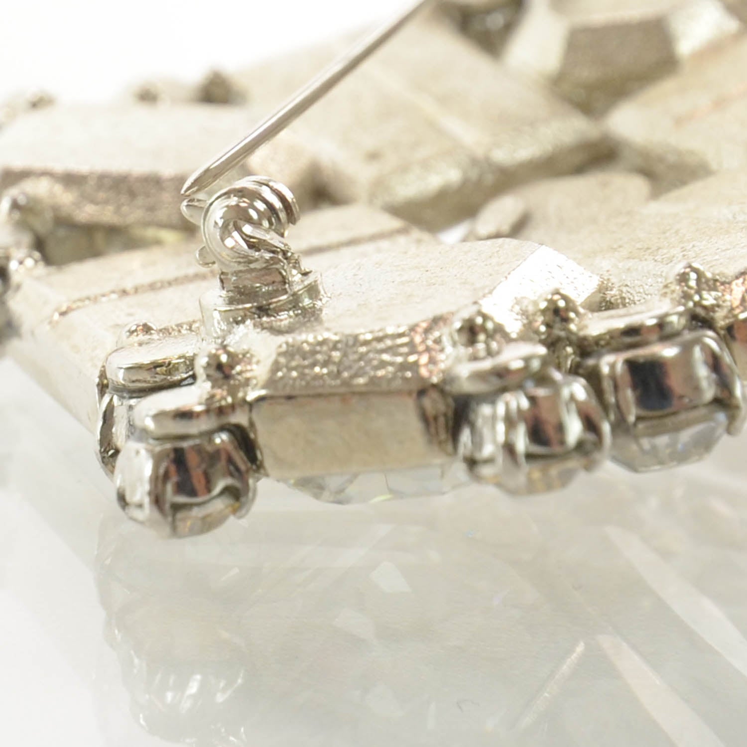 Chanel Swarovski Crystal Baguette Large CC Brooch 7 of 7