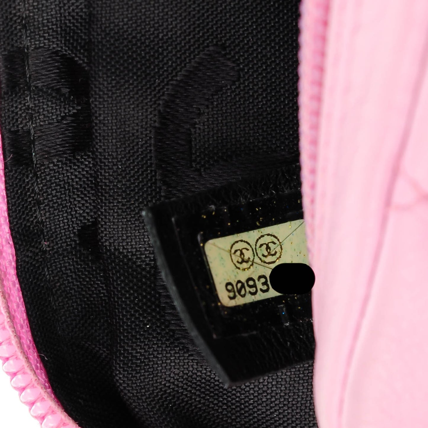Calfskin Quilted Cambon Pochette Pink Black