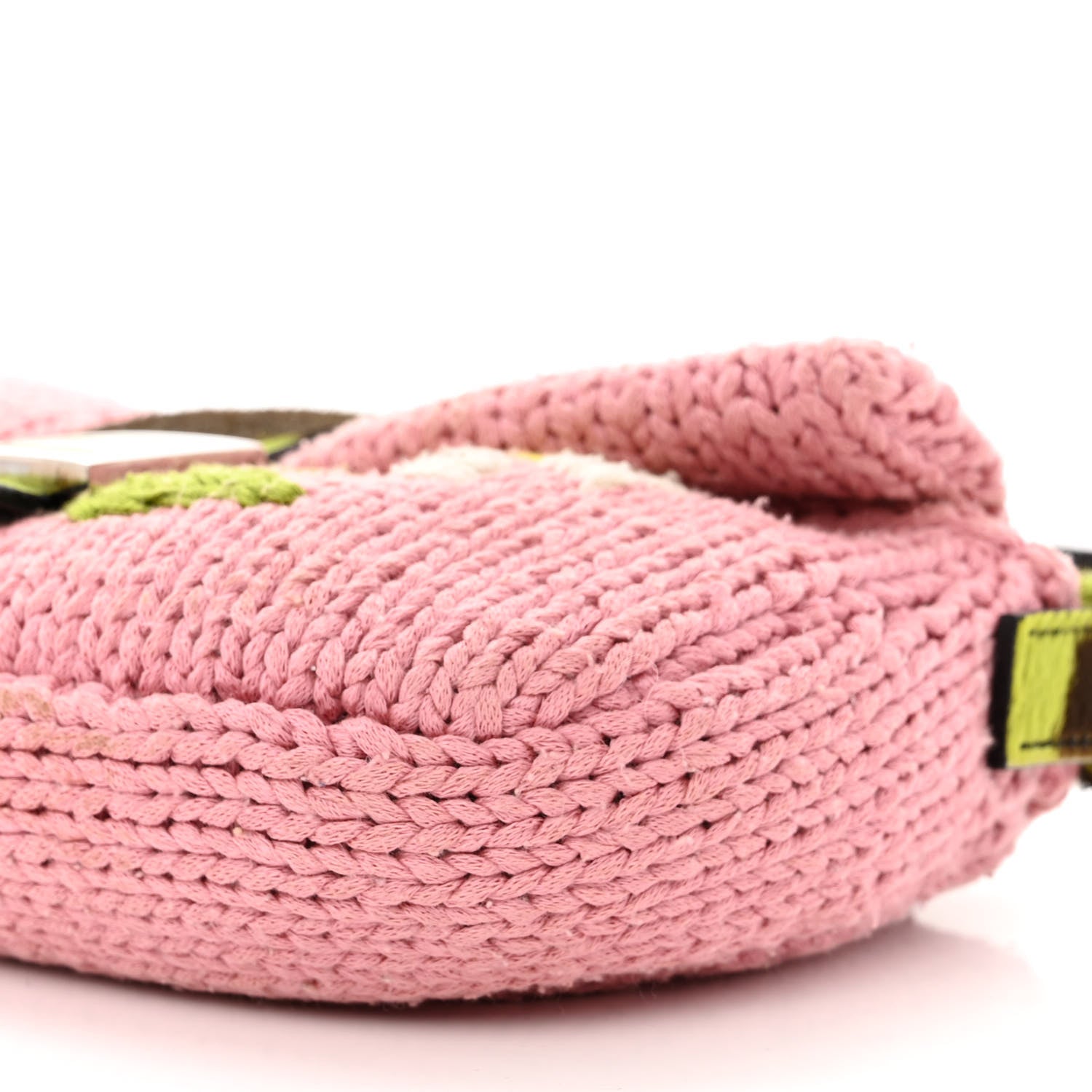Fendi Woven Knit Floral Baguette Pink 11 of 13