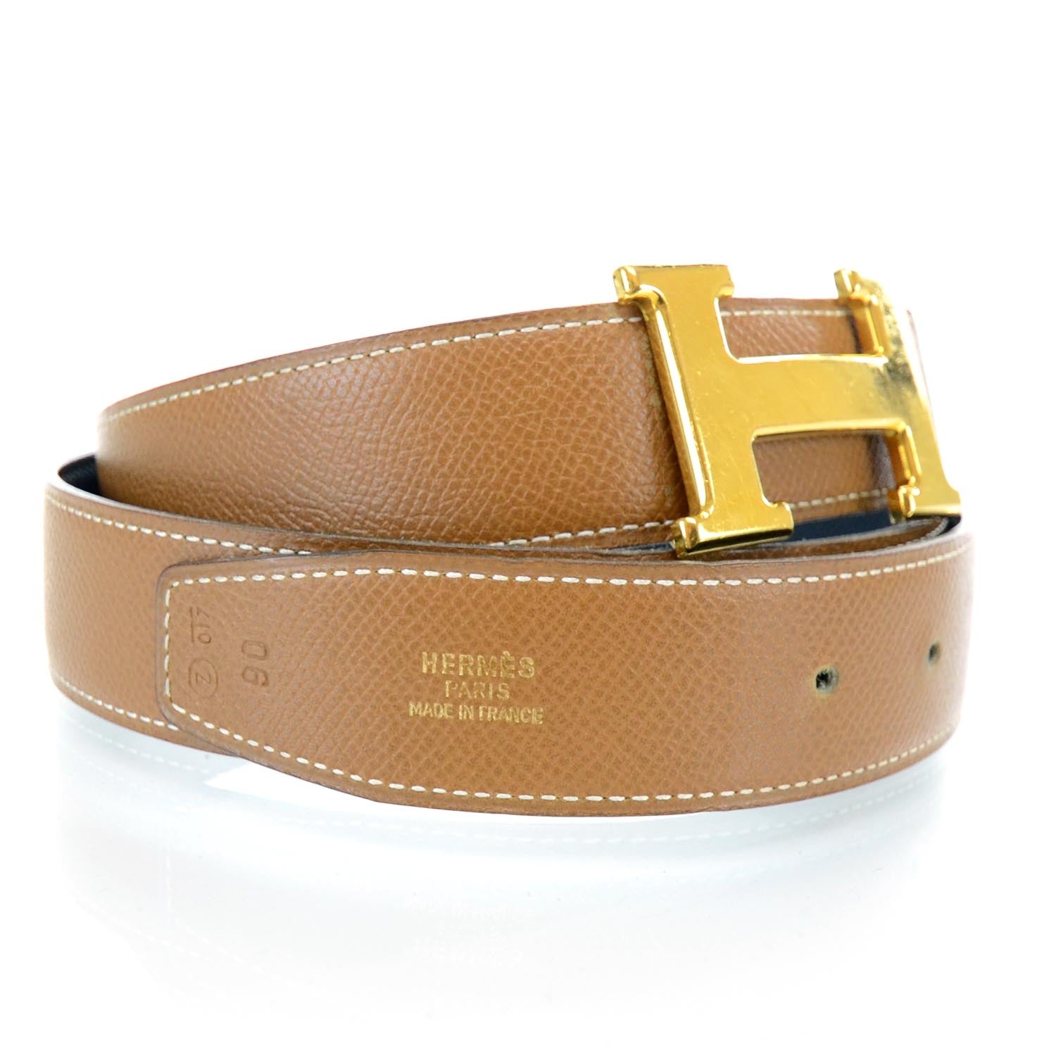 Hermes Epsom Reversible H Belt 90 Gold Black 6 of 6