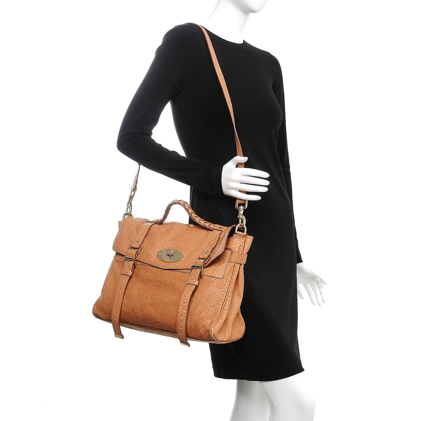 Silky Snake Print Oversized Alexa Deer Brown