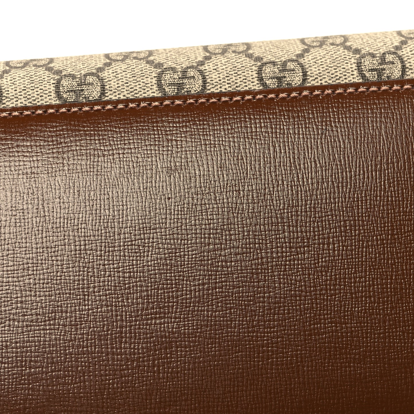 GG Supreme Monogram Azalea Calfskin Small Retro Interlocking G Tote Bag Beige Ebony Brown Sugar
