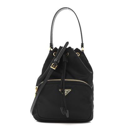 Prada Re-Nylon Saffiano Duet Bucket Crossbody Bag Black 1 of 13