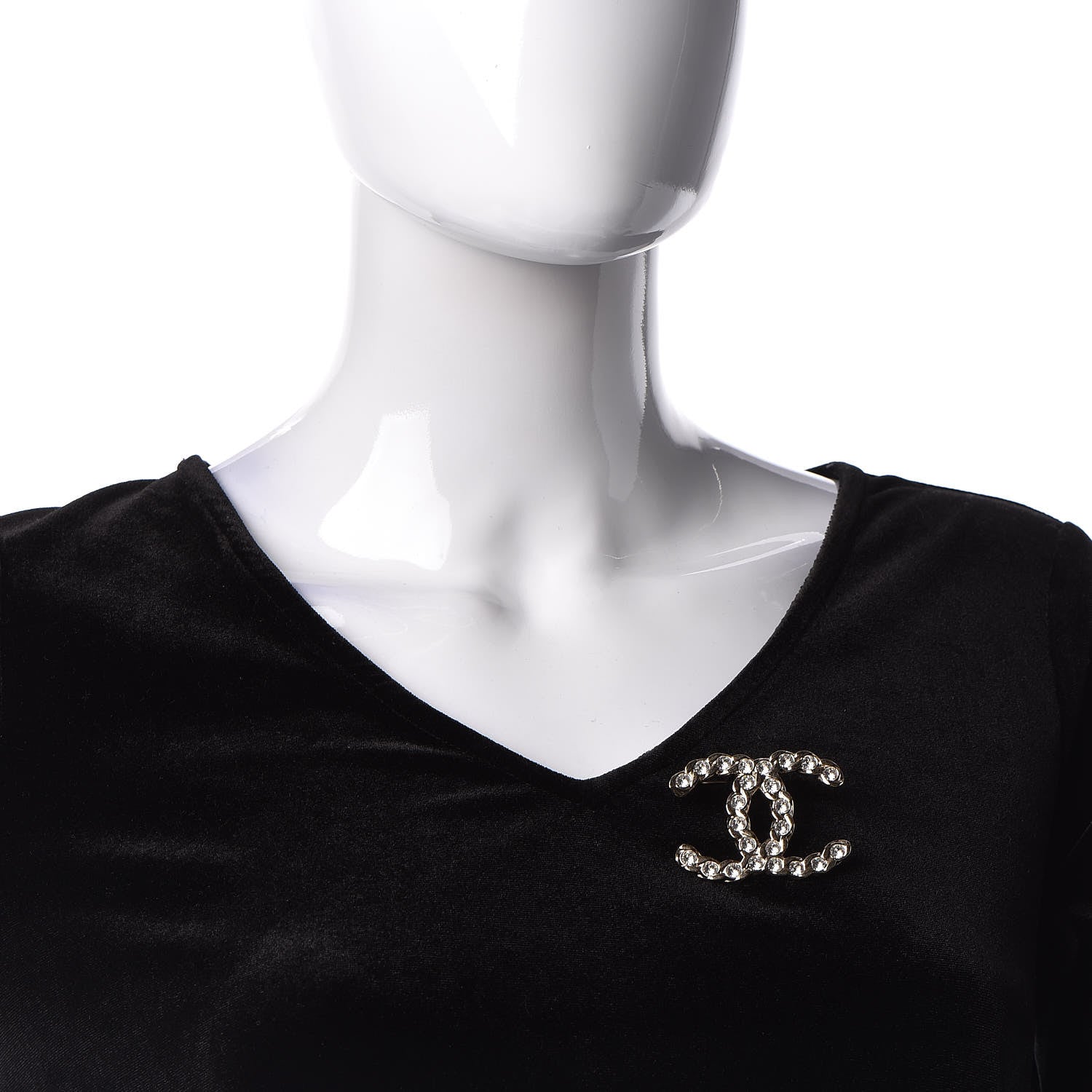 Chanel Crystal Pearls Coronation CC Brooch Gold 2 of 5
