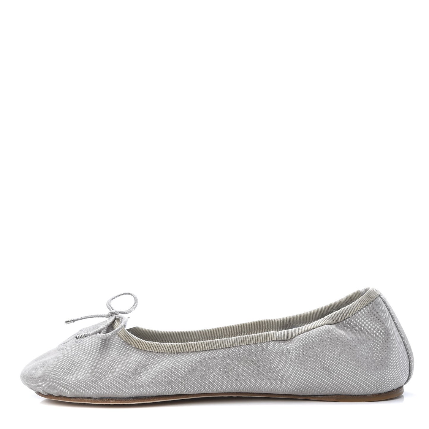 Metallic Fabric CC Elastic Ballerina Flats 37 Silver