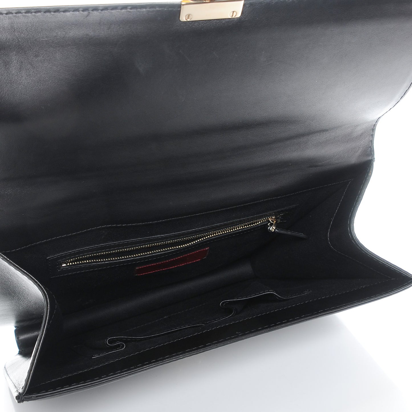 Vitello Large Glam Lock Rockstud Flap Black