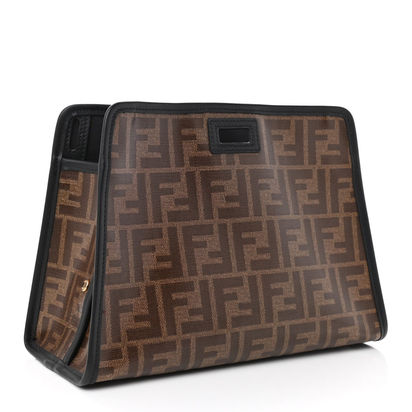 Glazed Fabric Vitello Century FF 1974 Stamp Patch Mini Peekaboo Defender Cover Mogano Panna Black
