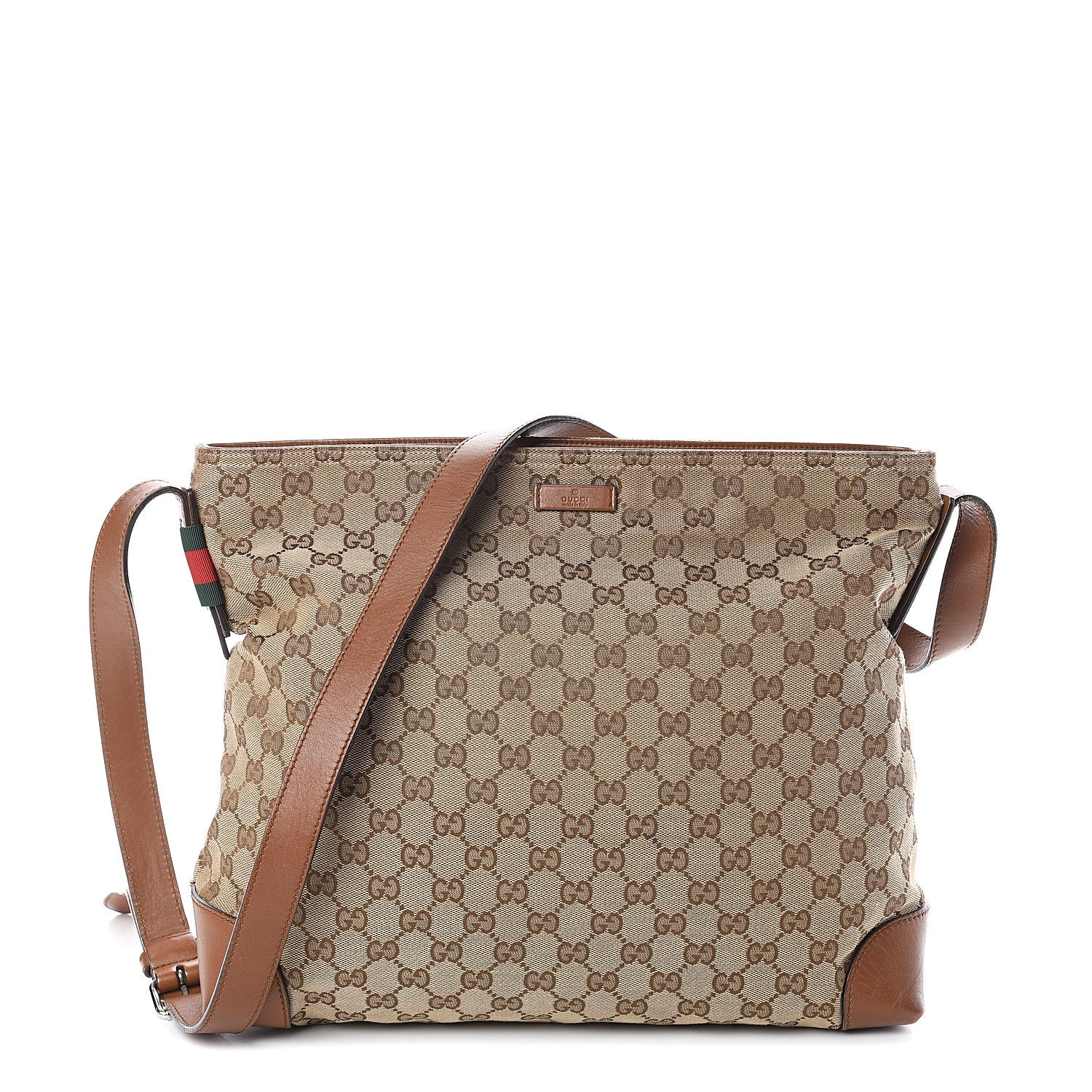 Gucci Monogram Large Flat Messenger Bag Brown 1 of 8