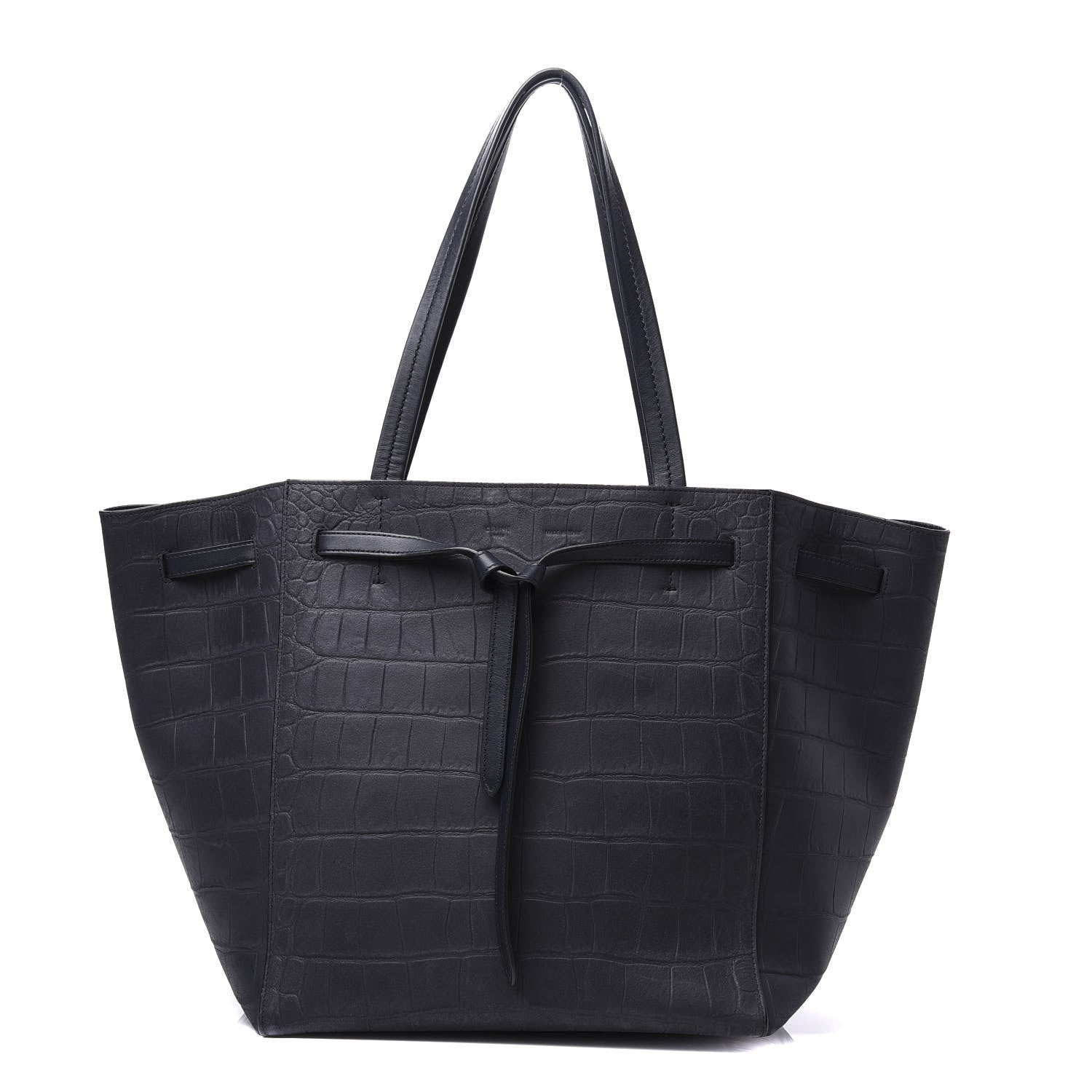Celine Crocodile Embossed Nubuck Small Belt Cabas Phantom Navy Blue 1 of 9