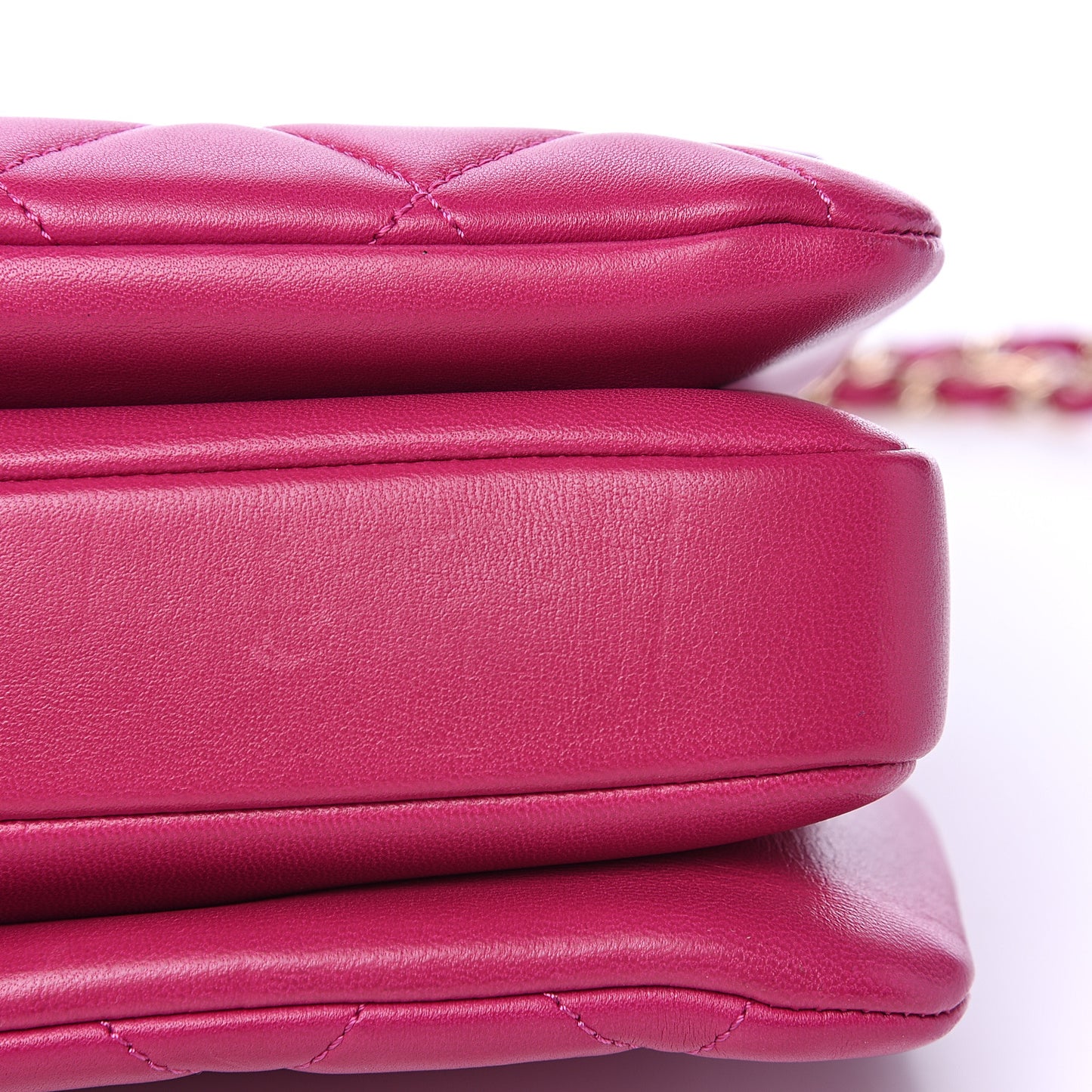 Lambskin Quilted Small Trendy CC Dual Handle Bag Dark Pink