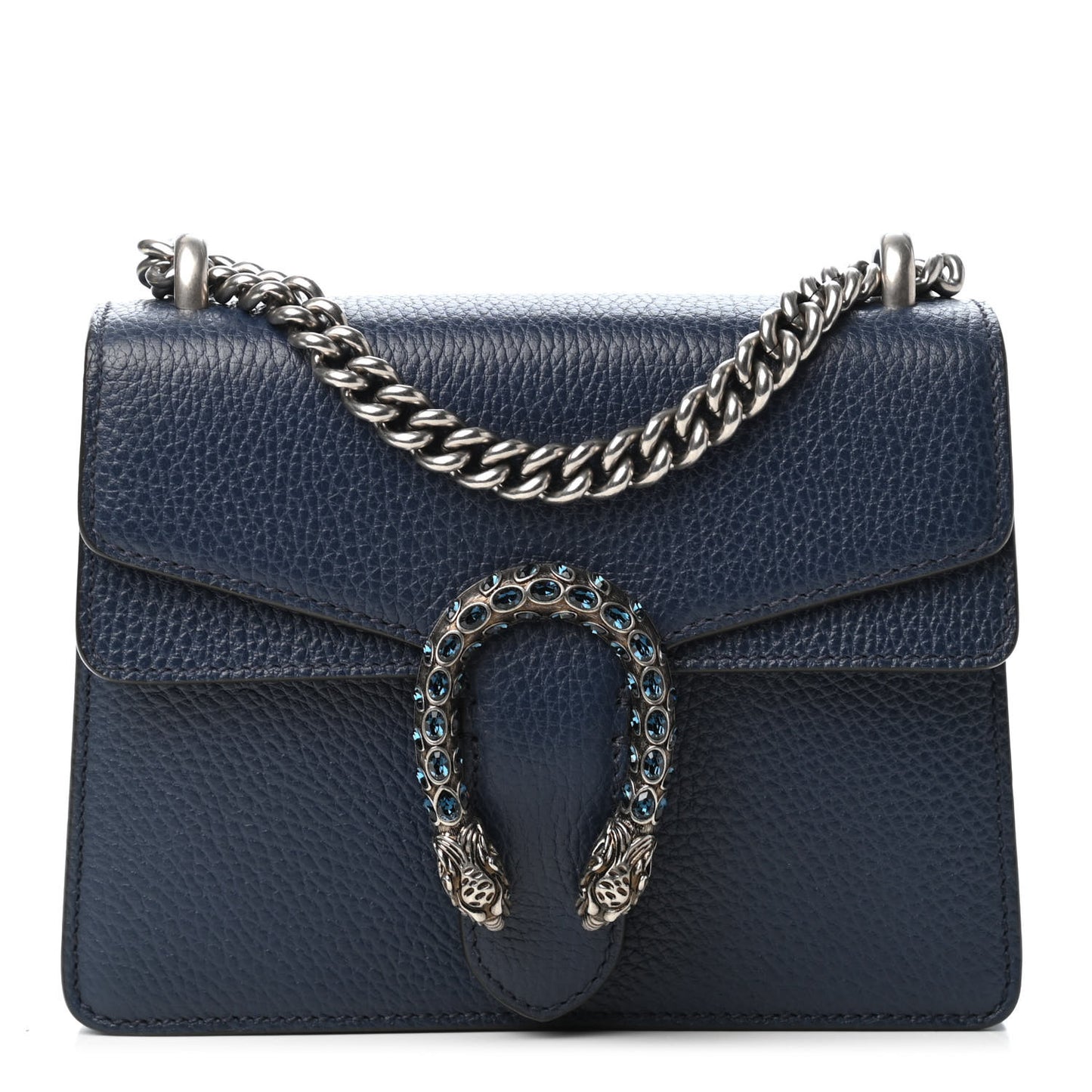 Dollar Calfskin Crystal Mini Dionysus Shoulder Bag Blue Agata Montana Sapphire