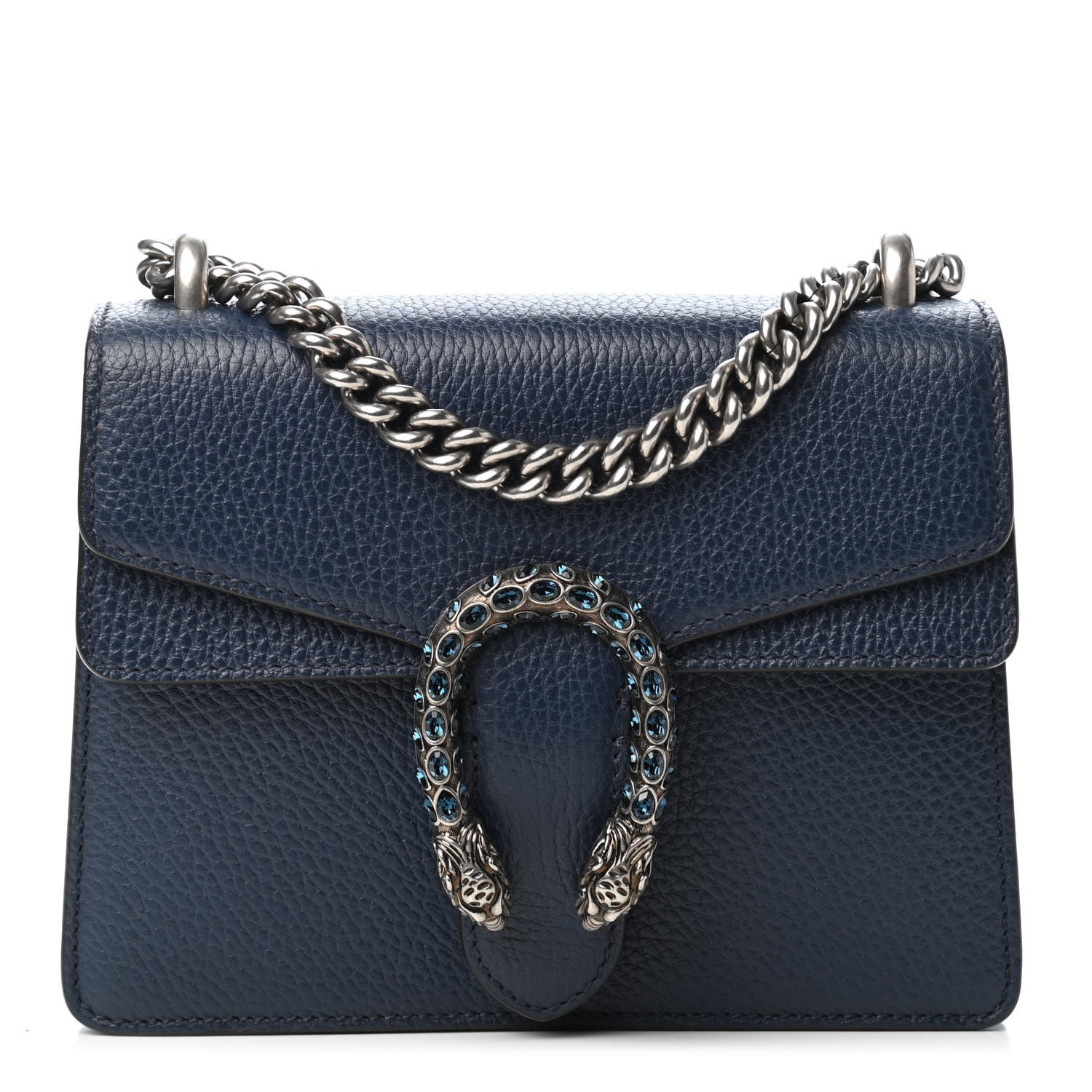 Gucci Dollar Calfskin Crystal Mini Dionysus Shoulder Bag Blue Agata Montana Sapphire 1 of 4