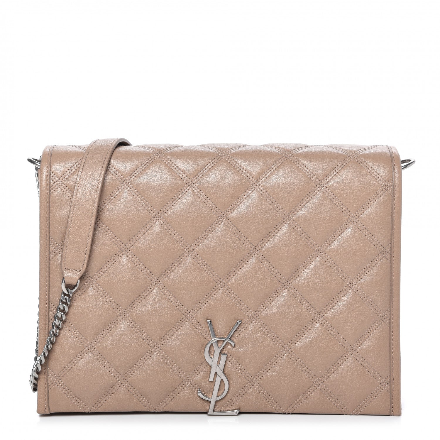 Saint Laurent Lambskin Quilted Small Becky Chain Bag Gold Sand 1 of 10