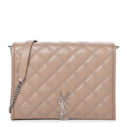 Saint Laurent Lambskin Quilted Small Becky Chain Bag Gold Sand 1 of 10