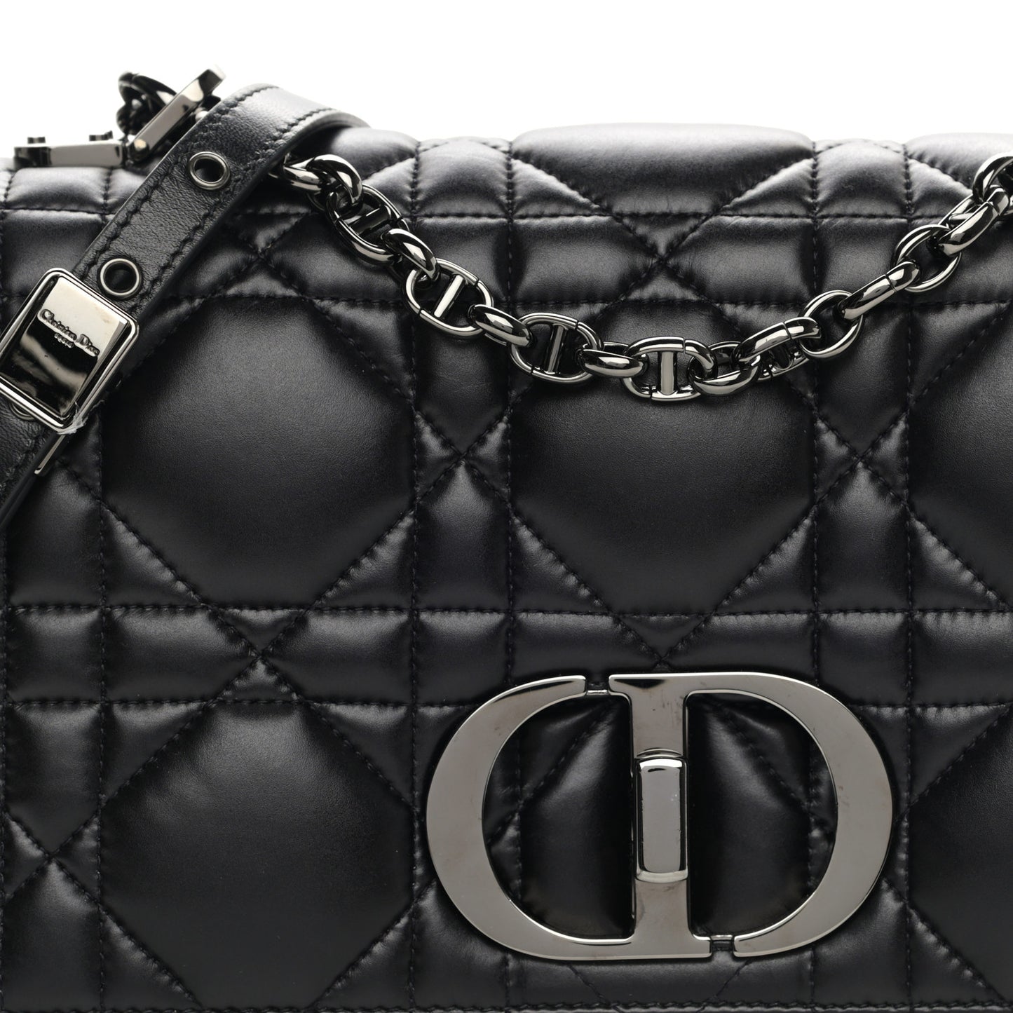 Calfskin Macrocannage Medium Caro Bag Black