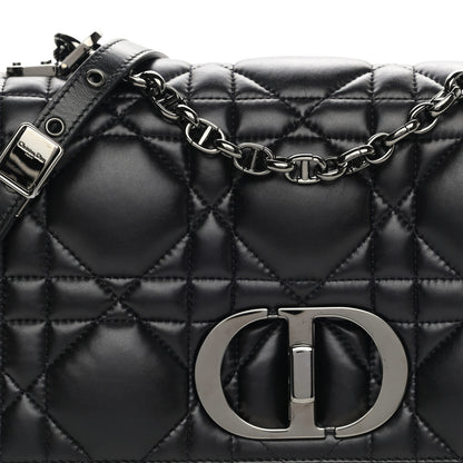 Christian Dior Calfskin Macrocannage Medium Caro Bag Black 8 of 10