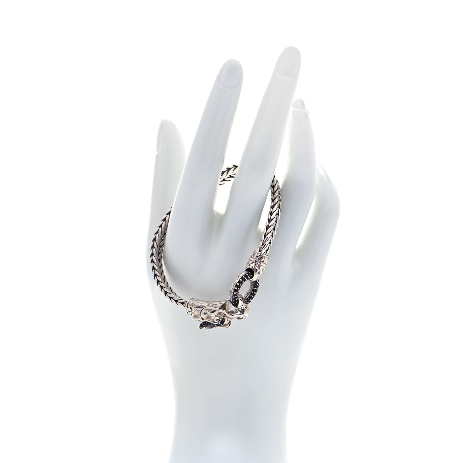 John Hardy Sterling Silver Black Sapphire Legends Naga Station Bracelet 2 of 6