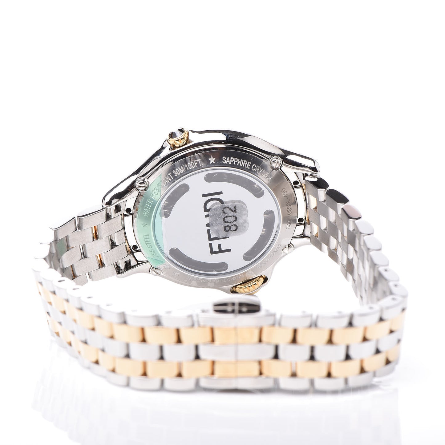 Stainless Steel Diamond Topaz 33mm Crazy Carats Two Tone Quartz Watch Black