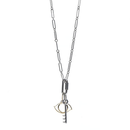 Hermes Palladium Permabrass Curiosite Charm Pendant Necklace 1 of 8