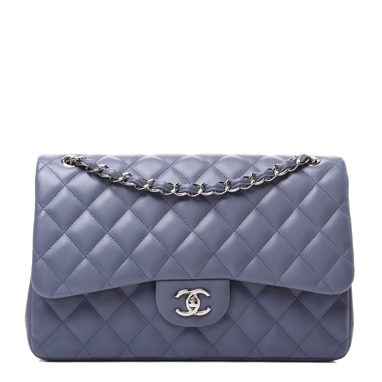 Chanel Lambskin Quilted Jumbo Double Flap Light Purple 1 of 16